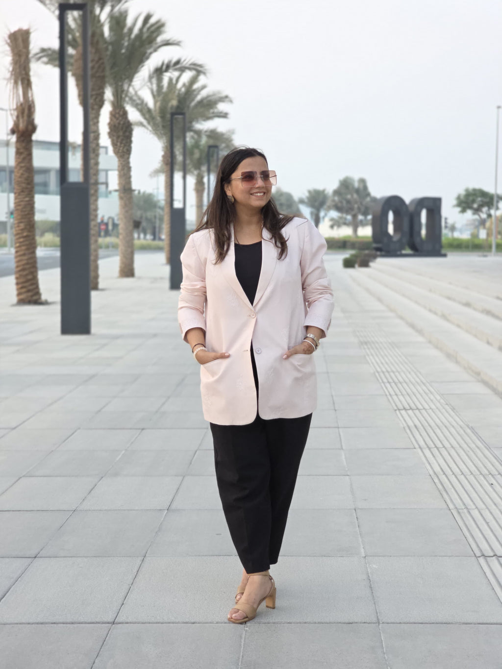 Bloom Chikankari Cotton Oversized Blazer