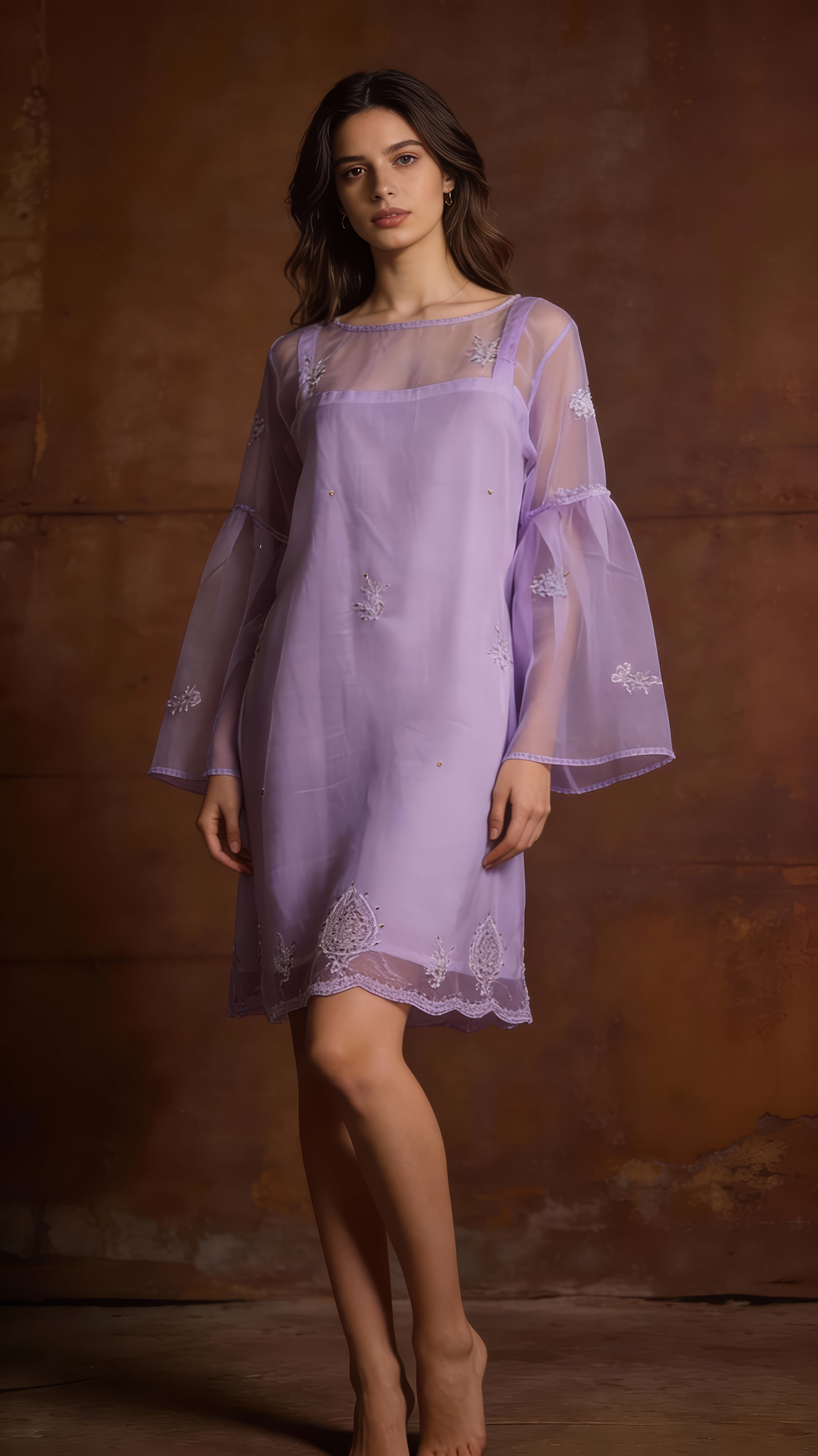 Whisper Chikankari Organza Dress