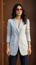 Bloom Chikankari Cotton Oversized Blazer