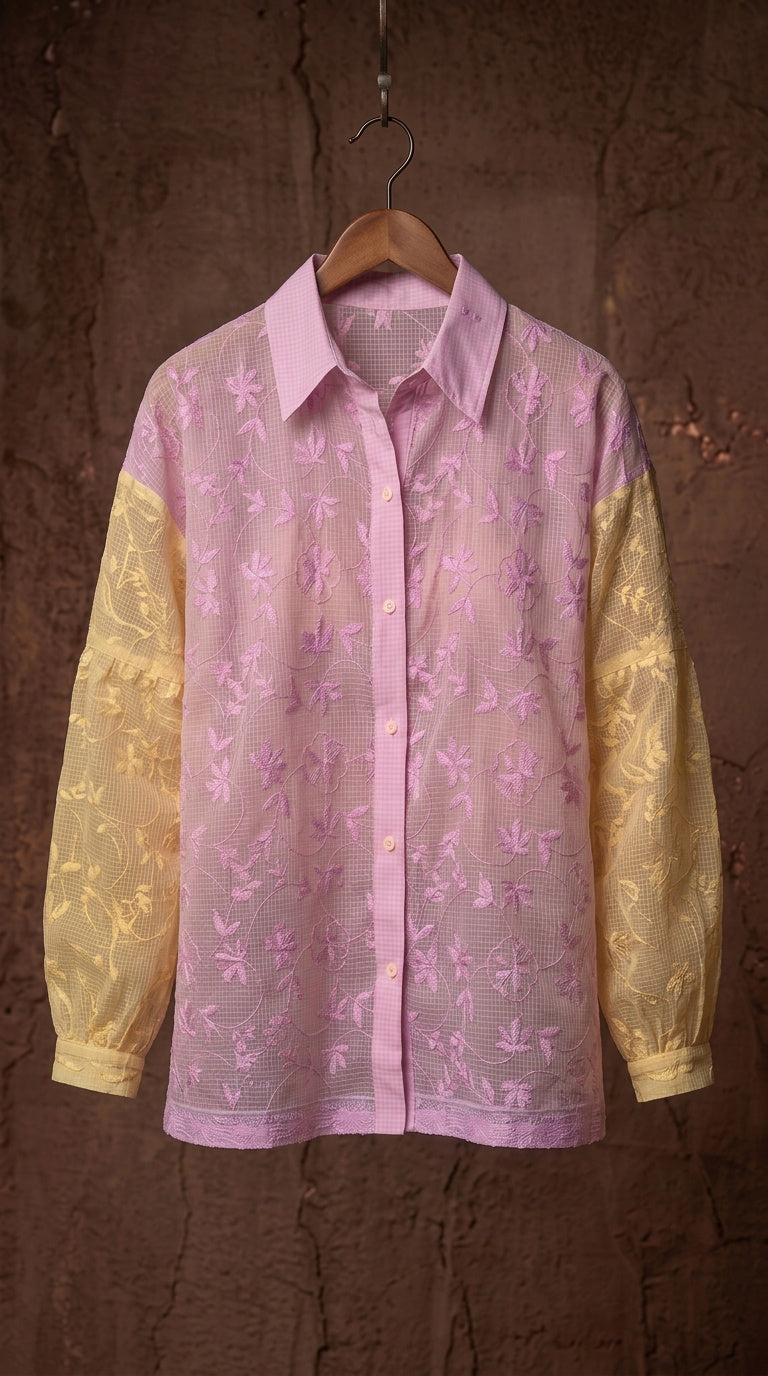 Kota Cotton Embroidered Shirt- Relaxed fit