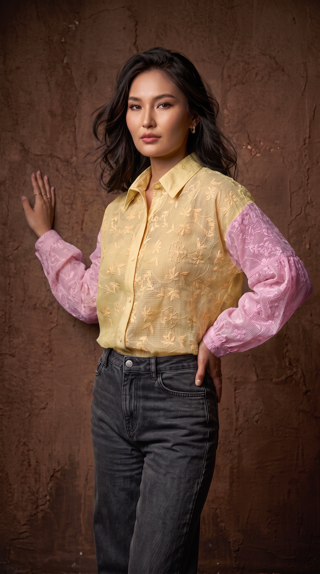 Kota Cotton Embroidered Shirt- Relaxed fit