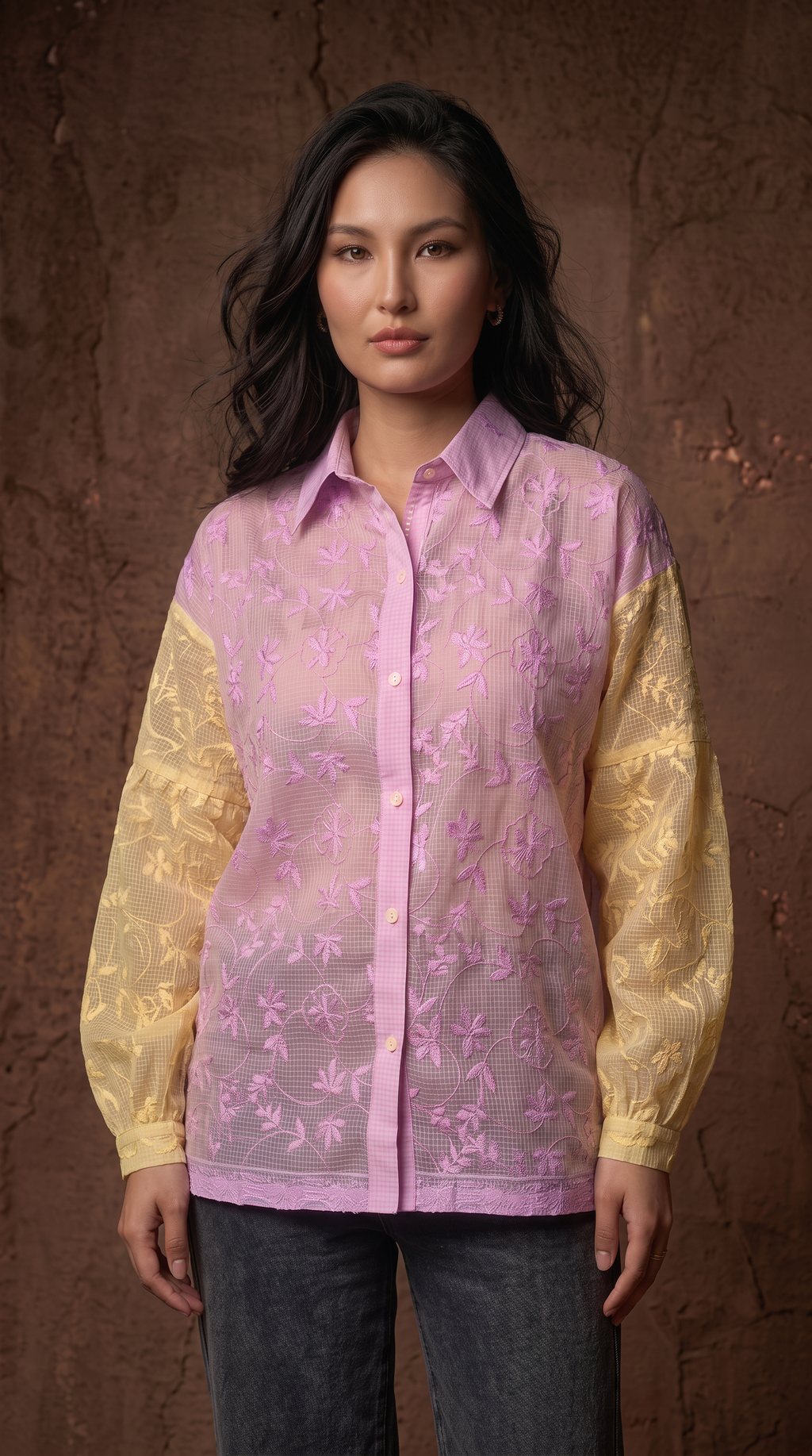 Kota Cotton Embroidered Shirt- Relaxed fit