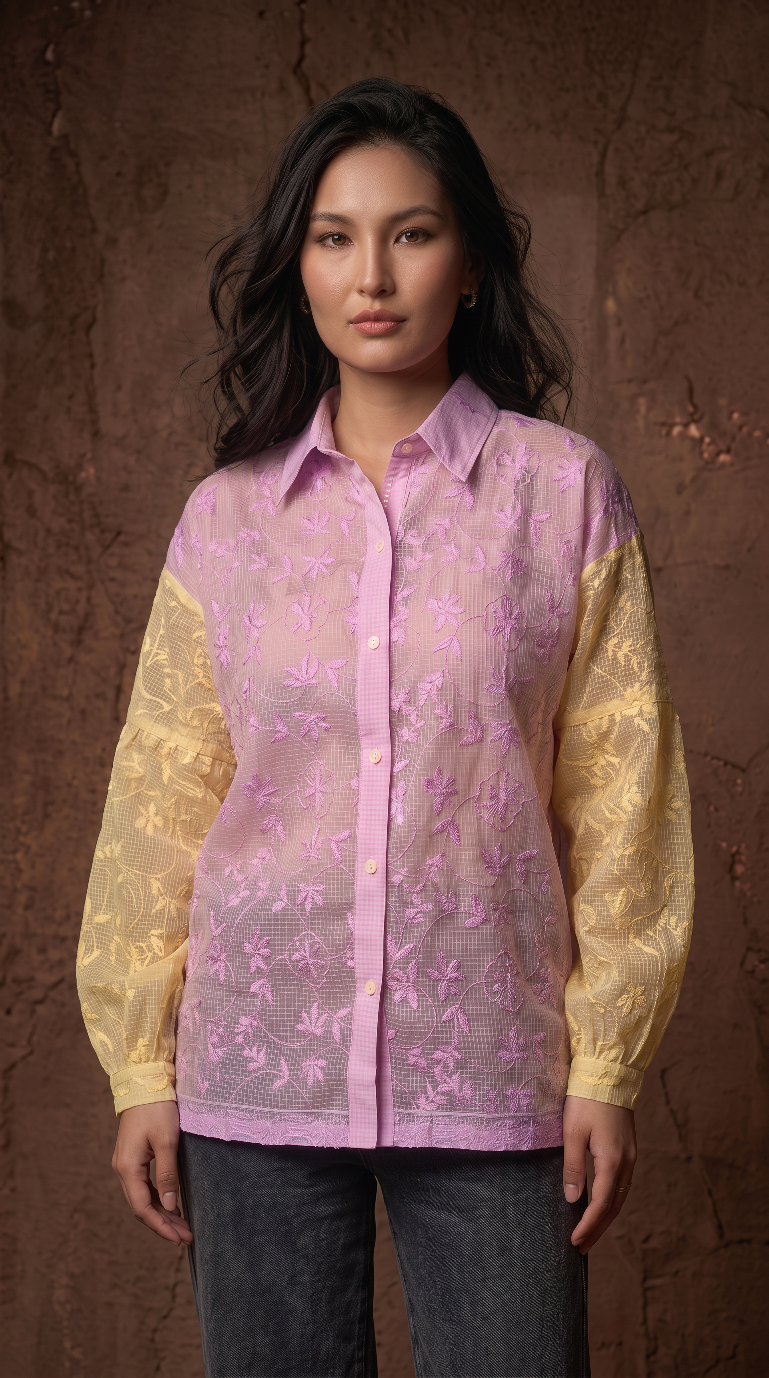 Kota Cotton Embroidered Shirt- Relaxed fit