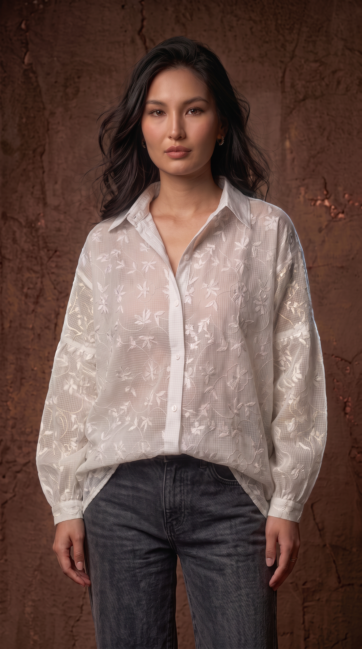 Kota Cotton Embroidered Shirt- Relaxed fit