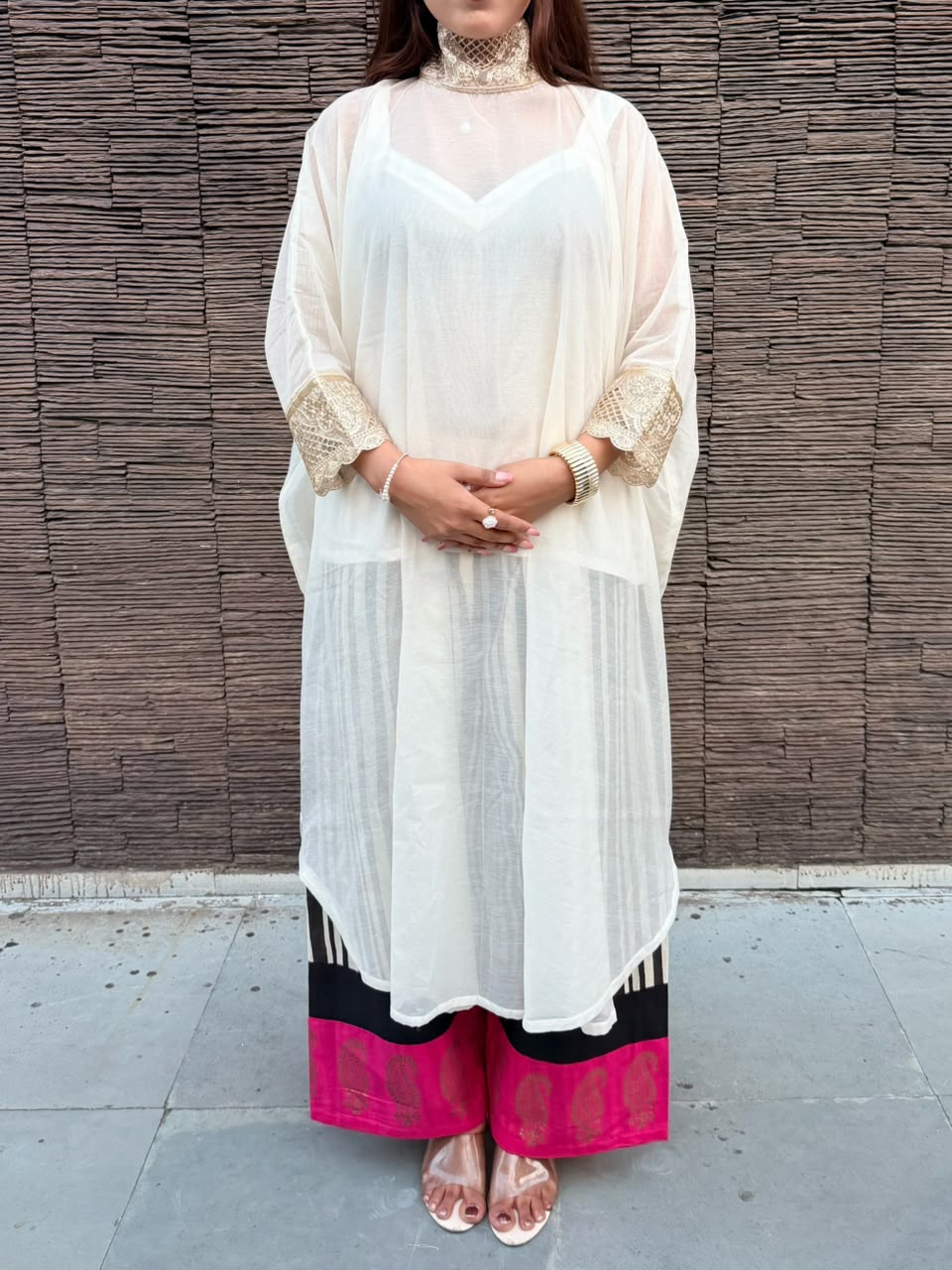 SHOKH — Mul Cotton Block-Print Kaftan Set