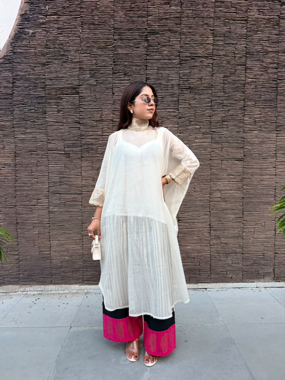 SHOKH — Mul Cotton Block-Print Kaftan Set